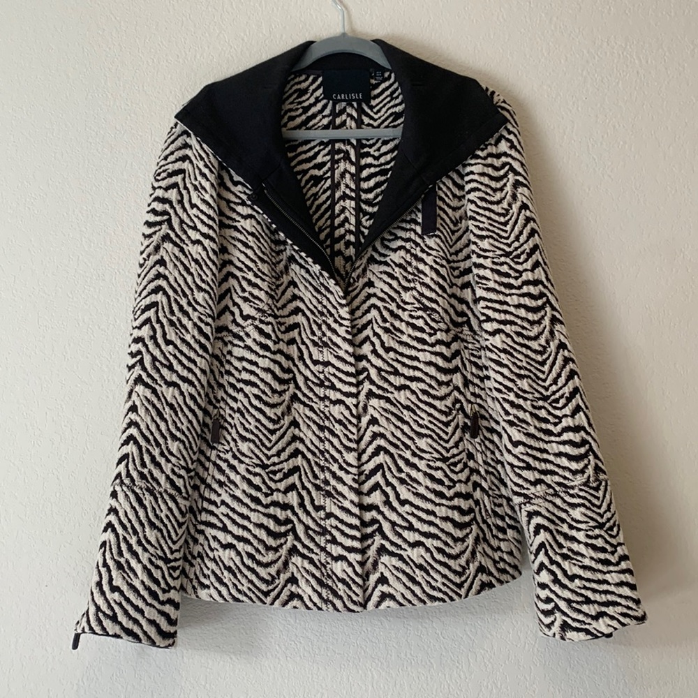 Carlisle Zebra Striped Wool Blend Blazer Size 12